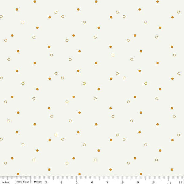 DAISY FIELDS Scatter Hexies Sand - FAT QUARTER