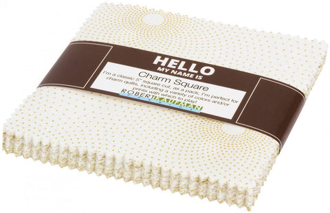 KONA SOLIDS Hello My Name Is Whisper Metallics Charm Pack - NEW ARRIVAL
