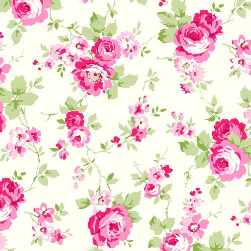 PICNIC Large Floral Cream - FAT QUARTER