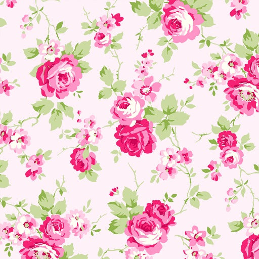 PICNIC Large Floral Pink - FAT QUARTER