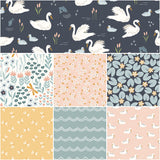 LITTLE SWAN Navy Fat Quarter Bundle - NEW ARRIVAL