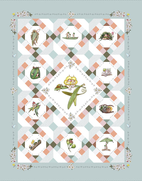 MAY GIBBS GARDEN PLAYTIME Panel Green - PRE ORDER (Sept 2025)