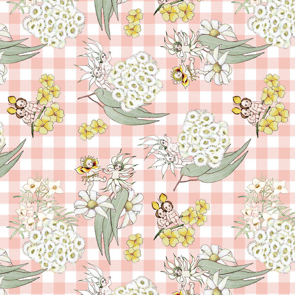 MAY GIBBS GARDEN PLAYTIME Gingham Pink - PRE ORDER (Sept 2025)