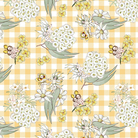 MAY GIBBS GARDEN PLAYTIME Gingham Yellow - PRE ORDER (Sept 2025)