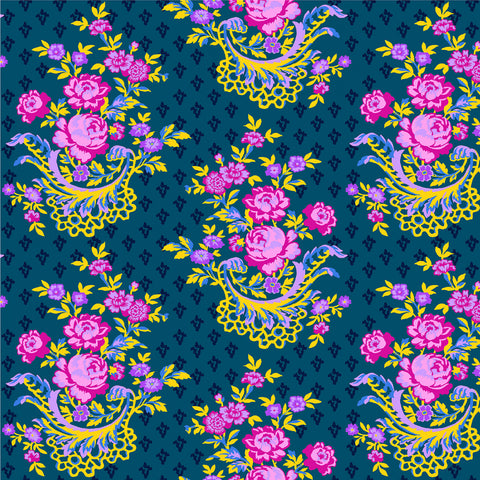 WEST PALM BEACH Michelle Dark Teal - FAT QUARTER