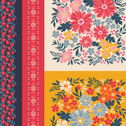 THE FLOWER FIELDS Opulent Swell - FAT QUARTER