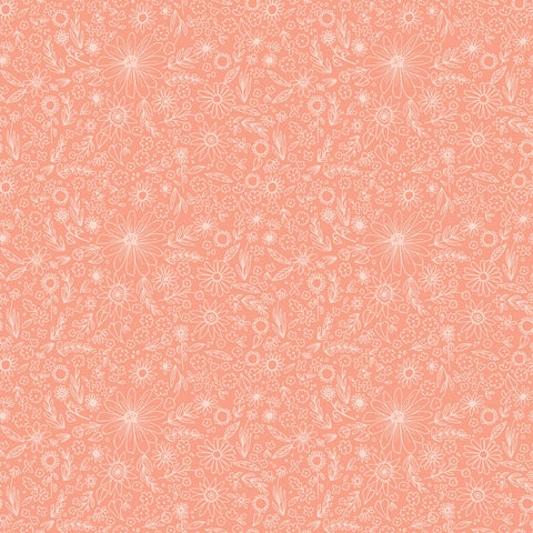 HOMEMADE Outlined Flowers Coral - NEW ARRIVAL