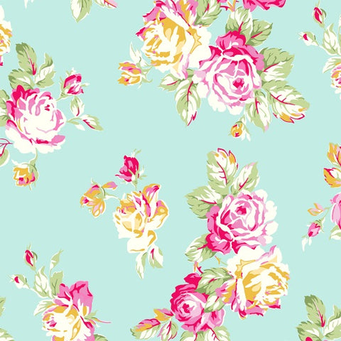 PICNIC Large Floral Gold Aqua
