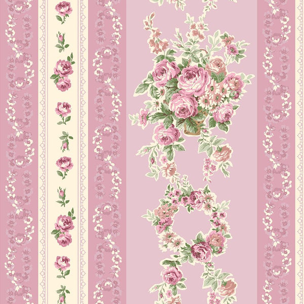 RURU BOUQUET 2026 Wallpaper Stripe Roses Blush Pink - PRE ORDER (Oct 2026)