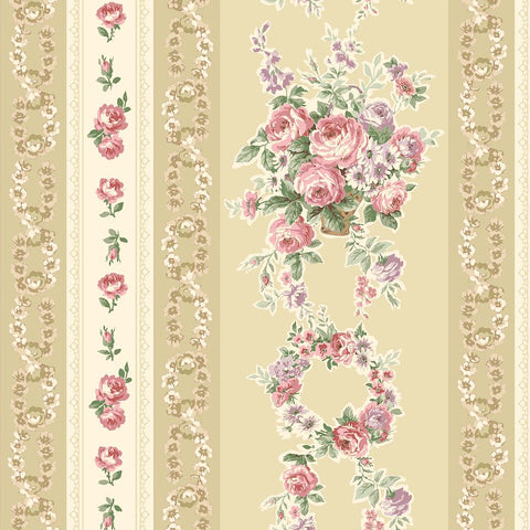 RURU BOUQUET 2026 Wallpaper Stripe Roses Butter Yellow - PRE ORDER (Oct 2026)