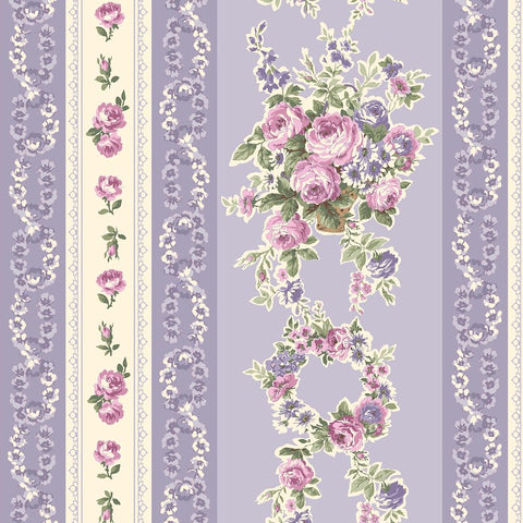 RURU BOUQUET 2026 Wallpaper Stripe Roses Lavender - PRE ORDER (Oct 2026)