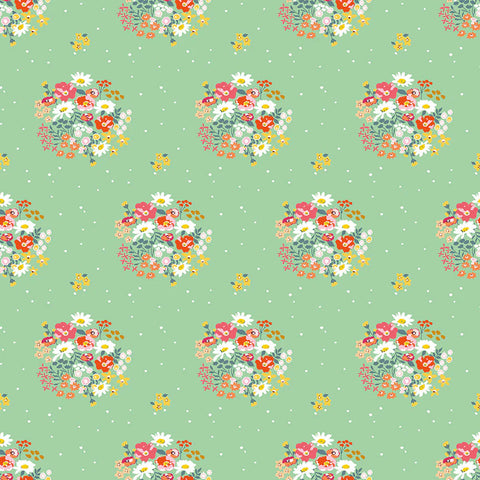 MISTY MORNING Bouquets Sweet Pea - FAT QUARTER