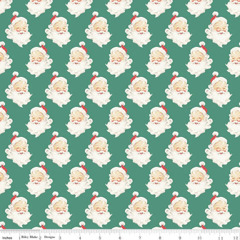 MERRY LITTLE CHRISTMAS Santa Heads Pine