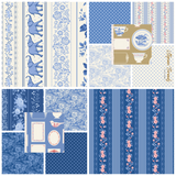 SOMETHING BLUE Blenders, Borders, Labels Fat Quarter Bundle - NEW ARRIVAL