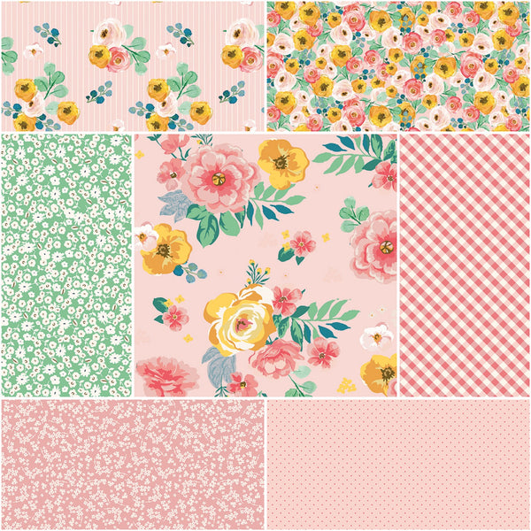 SPRING GARDENS Pink Fat Quarter Bundle 7 - NEW ARRIVAL