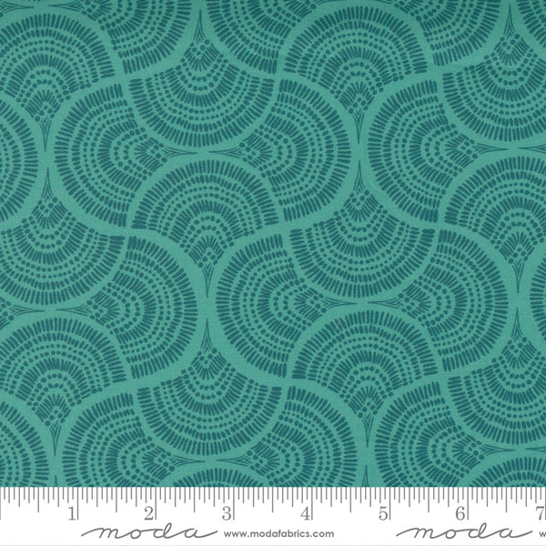 LADY BIRD Teal Swirls - FAT QUARTER