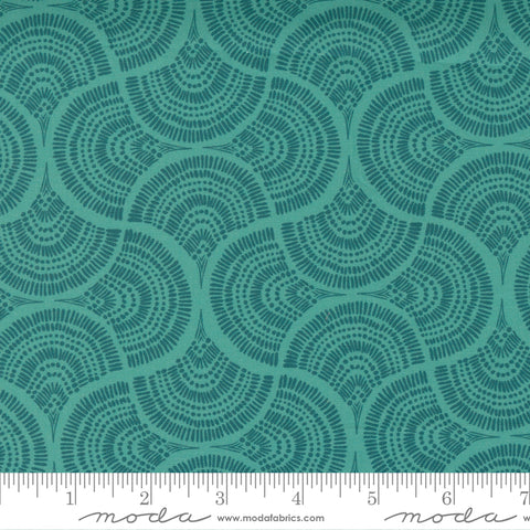 LADY BIRD Teal Swirls - FAT QUARTER