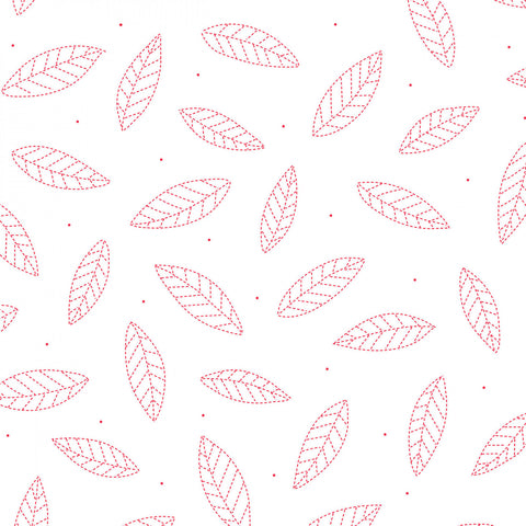 CHERRY PATCH Tossed Leaves White & Red - PRE ORDER (May/June 2025)