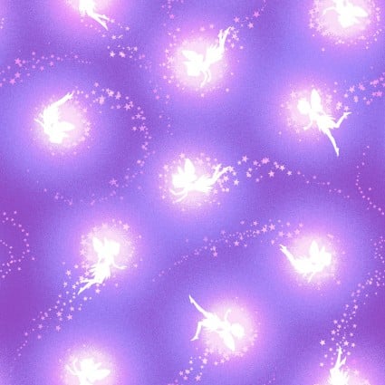 PIXIES & PETALS (Glow in the Dark) Tossed Pixies Silhouette Purple