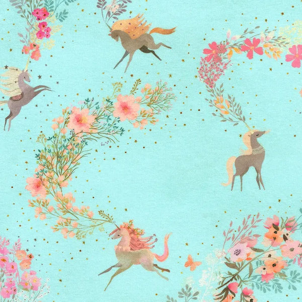 UNICORN MEADOW Unicorn Floral Dance Aqua - NEW ARRIVAL