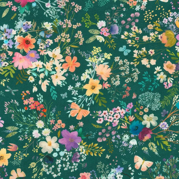 UNICORN MEADOW Floral Burst Emerald