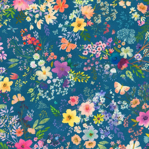 UNICORN MEADOW Floral Burst Teal - NEW ARRIVAL