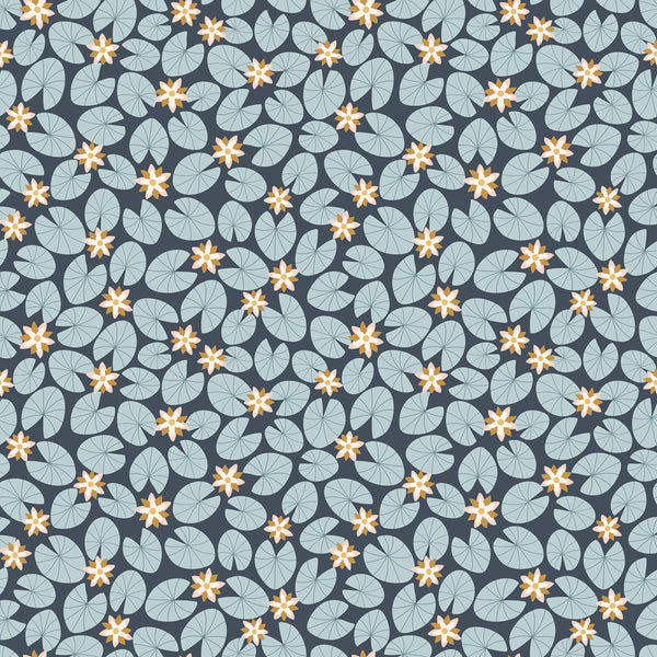 LITTLE SWAN Water Lillies Navy - NEW ARRIVAL