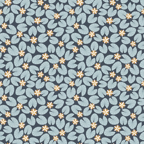 LITTLE SWAN Water Lillies Navy - NEW ARRIVAL