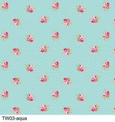 BAREFOOT ROSES CLASSICS Pin Spot Small Bouquet Aqua 25cm