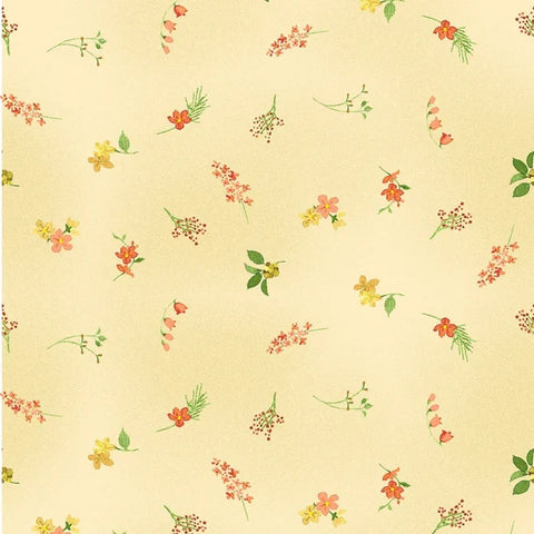 FLOWER SHOP Ditsy Floral Light Yellow - SALE $17.00 p/m