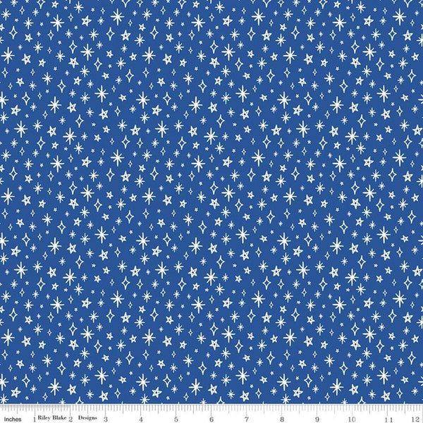 GRL PWR Stars Blue - FAT QUARTER