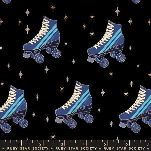 DARLINGS 2 Rollerskates Black - FAT QUARTER