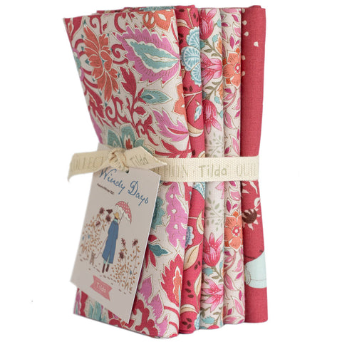 WINDY DAYS Fat Quarter Bundle Red Pink - NEW ARRIVAL