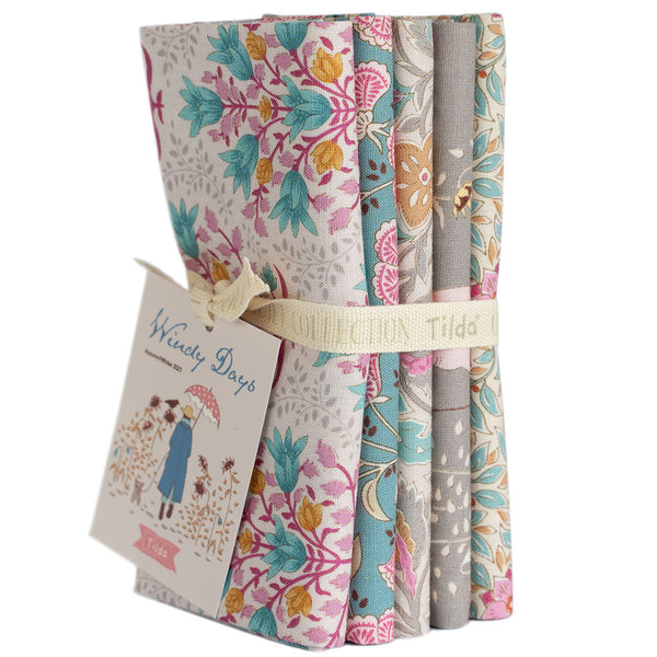 WINDY DAYS Fat Quarter Bundle Grey Teal - NEW ARRIVAL