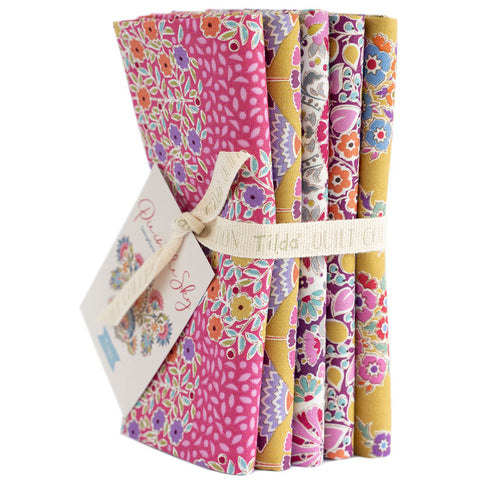PIE IN THE SKY Cerise Mustard Fat Quarter Bundle - NEW ARRIVAL