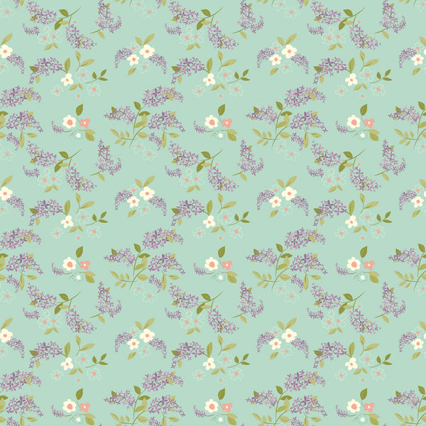 ADEL IN SPRING Lilacs Aqua - SALE $19.00 p/m