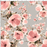 CUSTOM DIGITAL PRINT Floral Flourish Soft Grey
