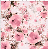 CUSTOM DIGITAL KNIT (Cotton Lycra) Floral Flourish Baby Pink