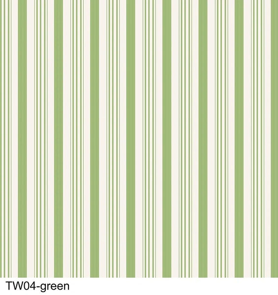 BAREFOOT ROSES CLASSICS Wallpaper Stripe Green