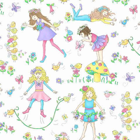 BEST FRIENDS Main White - FAT QUARTER