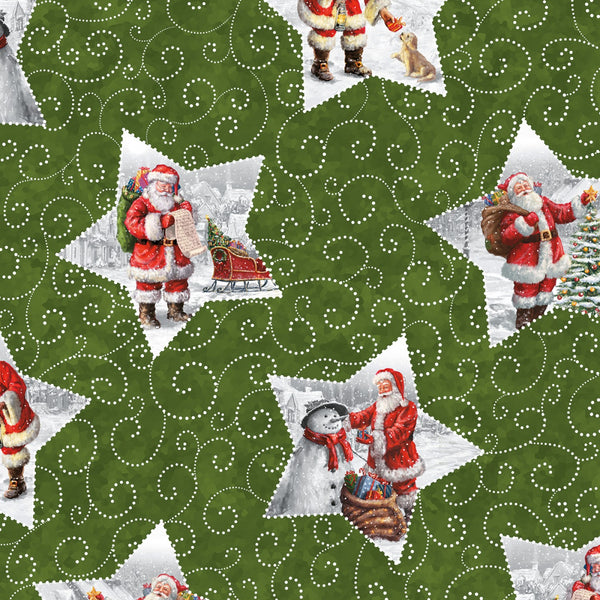 PICTURE A CHRISTMAS Star Santas Green