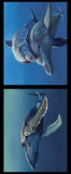 CHRIS RILEY COLLECTION Whale Dolphins 2 Block Panel - SALE $7.00