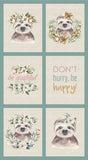 TROPICAL ZOO 2 Sloth Block Panel - SALE $11.00 p/p