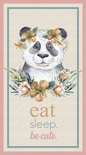 TROPICAL ZOO 2 Panda Cot Panel - SALE $12.00 PER PANEL