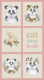 TROPICAL ZOO 2 Panda Block Panel - SALE $11.00 p/p