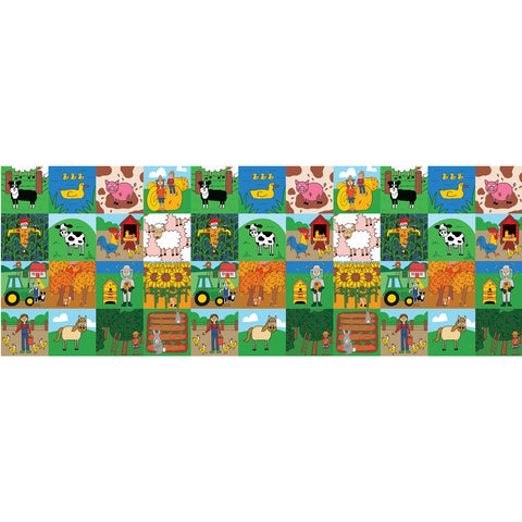 HAPPY FARM Country Block Collage Panel - SALE -$10.00 per panel
