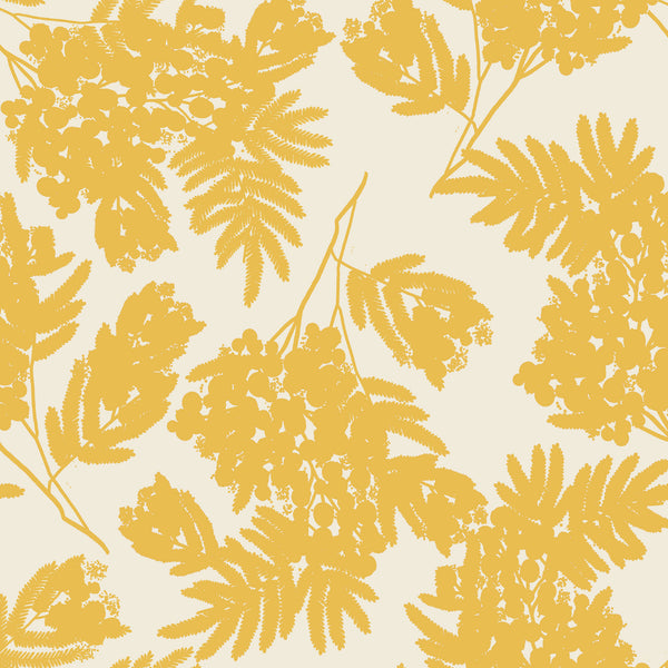 ROBYN HAMMOND FLORALS Native Flora Silhouettes Ochre Dark on Light