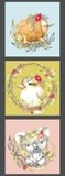 MONIQUE CANNON COLLECTION Fauna Cameo 3 Block Panel - SALE $9.00 PER PANEL