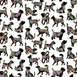 DOG ON IT Hot Diggity Large White Metallic - FAT QUARTER