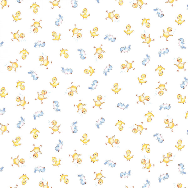 EASTER PARADE Chicks White - FAT QUARTER